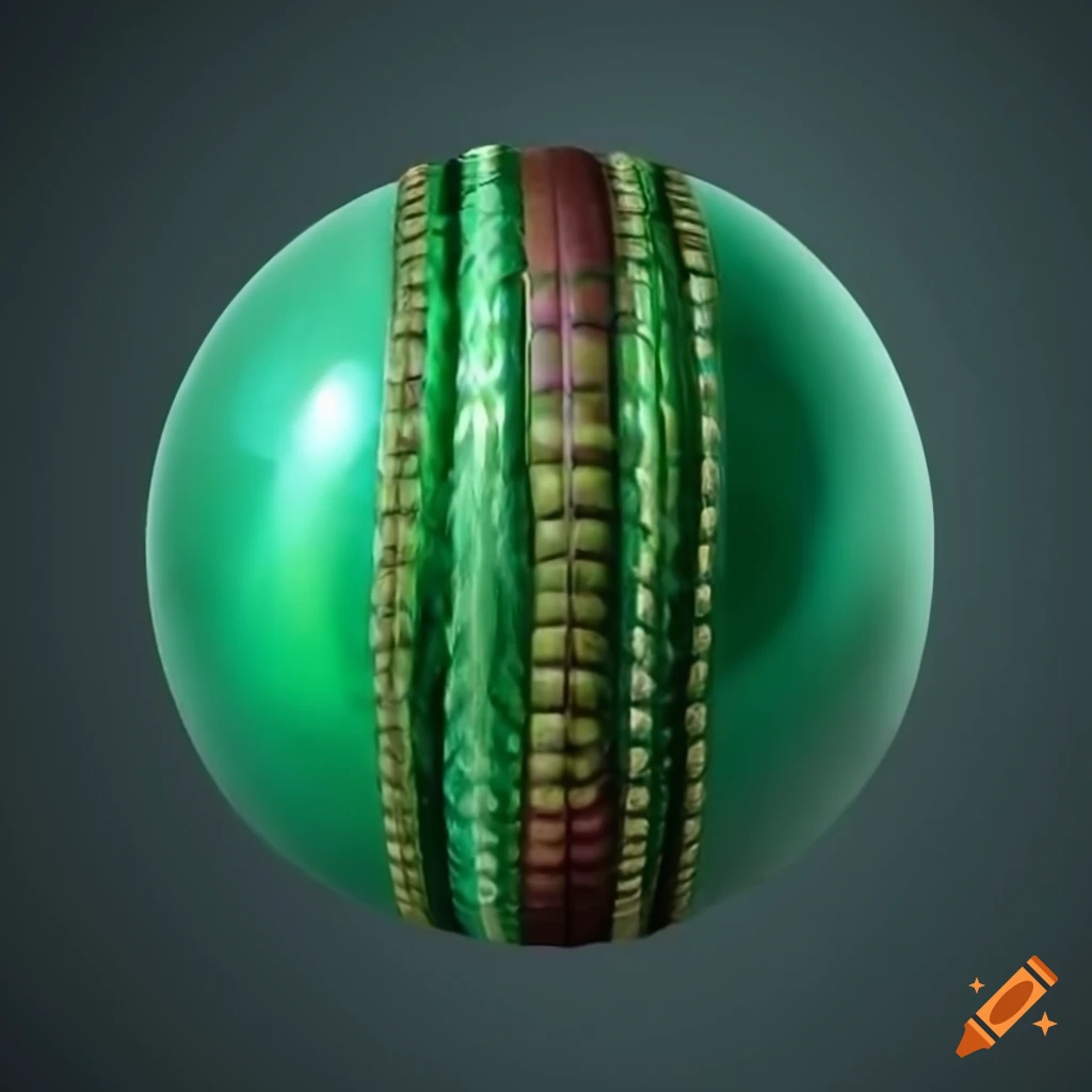 Translucent emerald green leather cricket ball