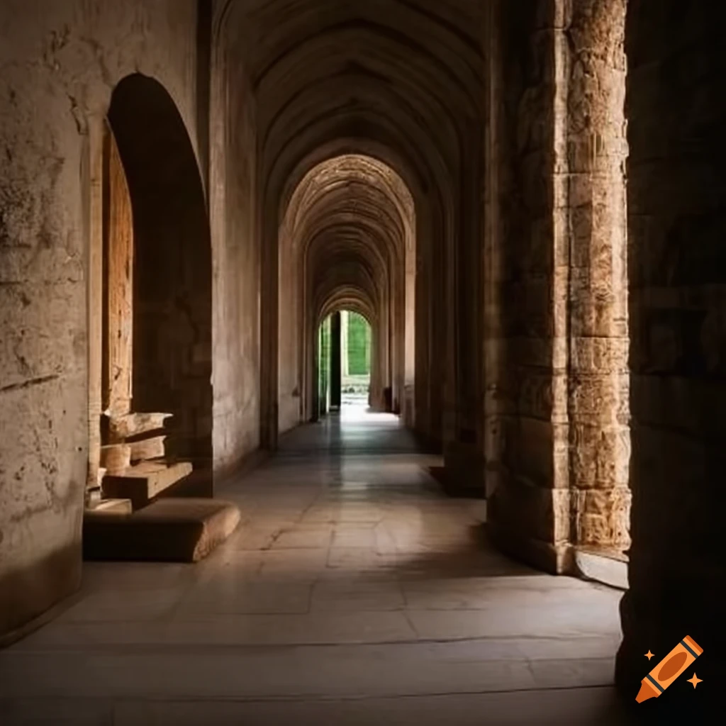 Serene atmosphere in natural stone architecture interiors
