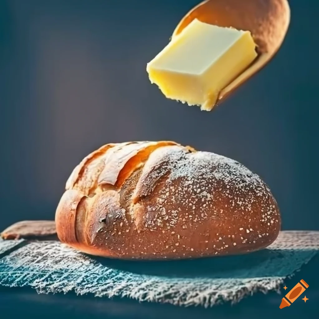 Freshly baked bread with butter