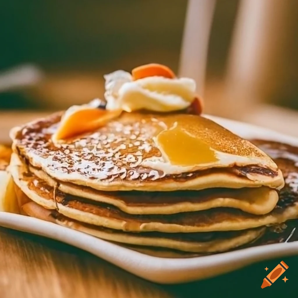 Perfectly cooked pancakes with soft lighting