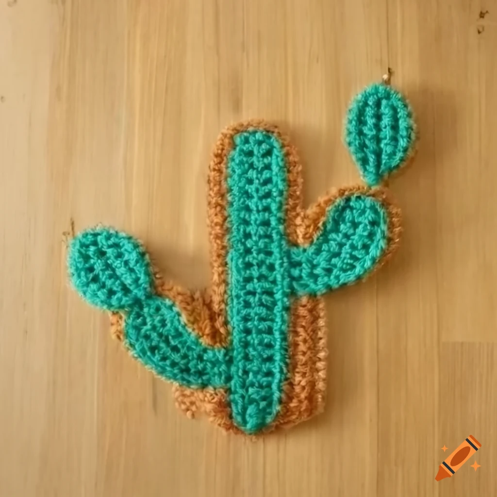 Cactus carpet on a crochet rug