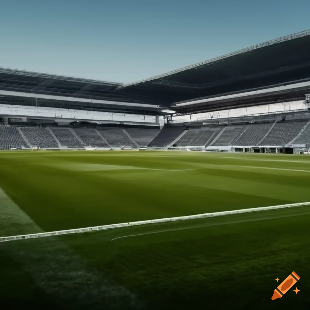 Soccer stadium in a South European region on an elevation