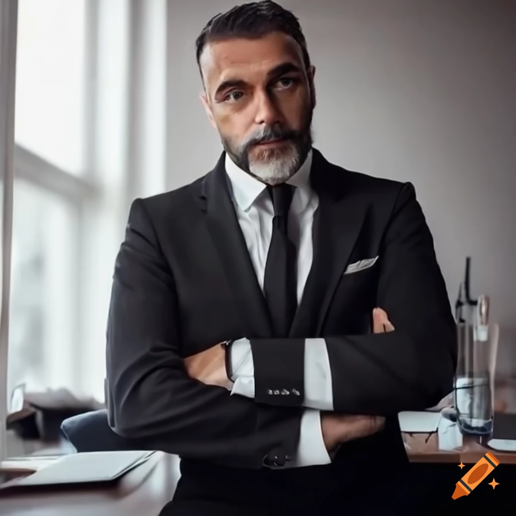 Italian gentleman at business meeting with serious expression
