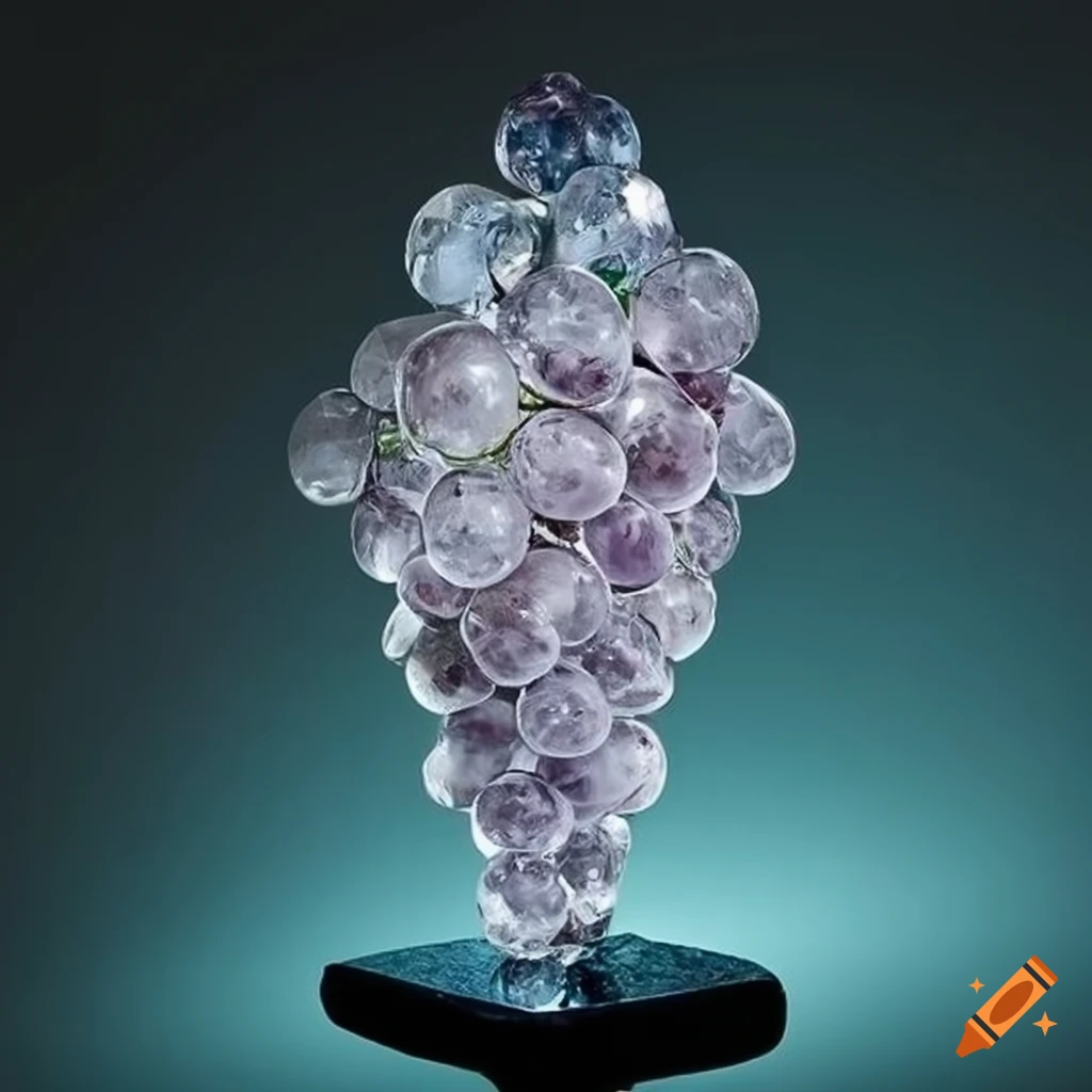 Exquisite crystal sculpture of grapes