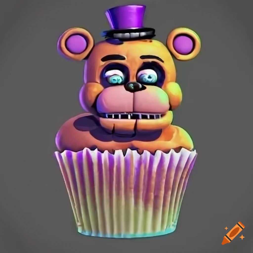 Freddy Fazbear as a cupcake