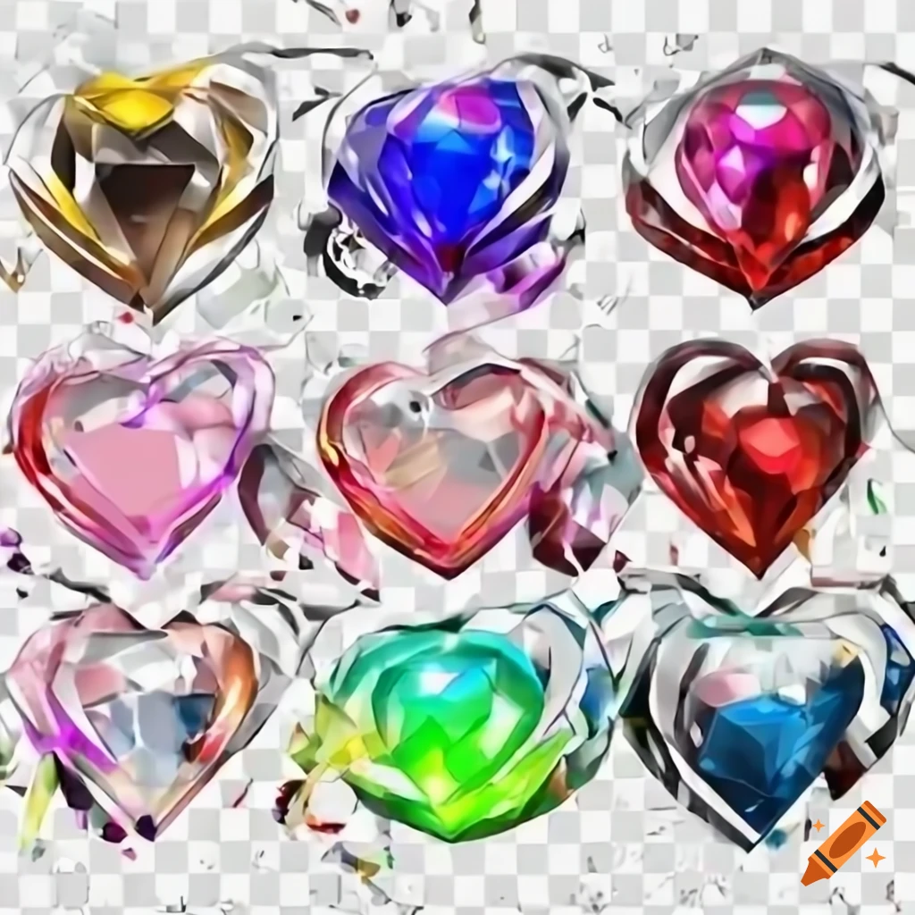 Shiny 3D diamond with anime Japanese text in 2000s style