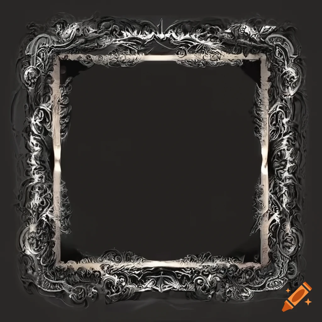 Square thin gothic frame on white background