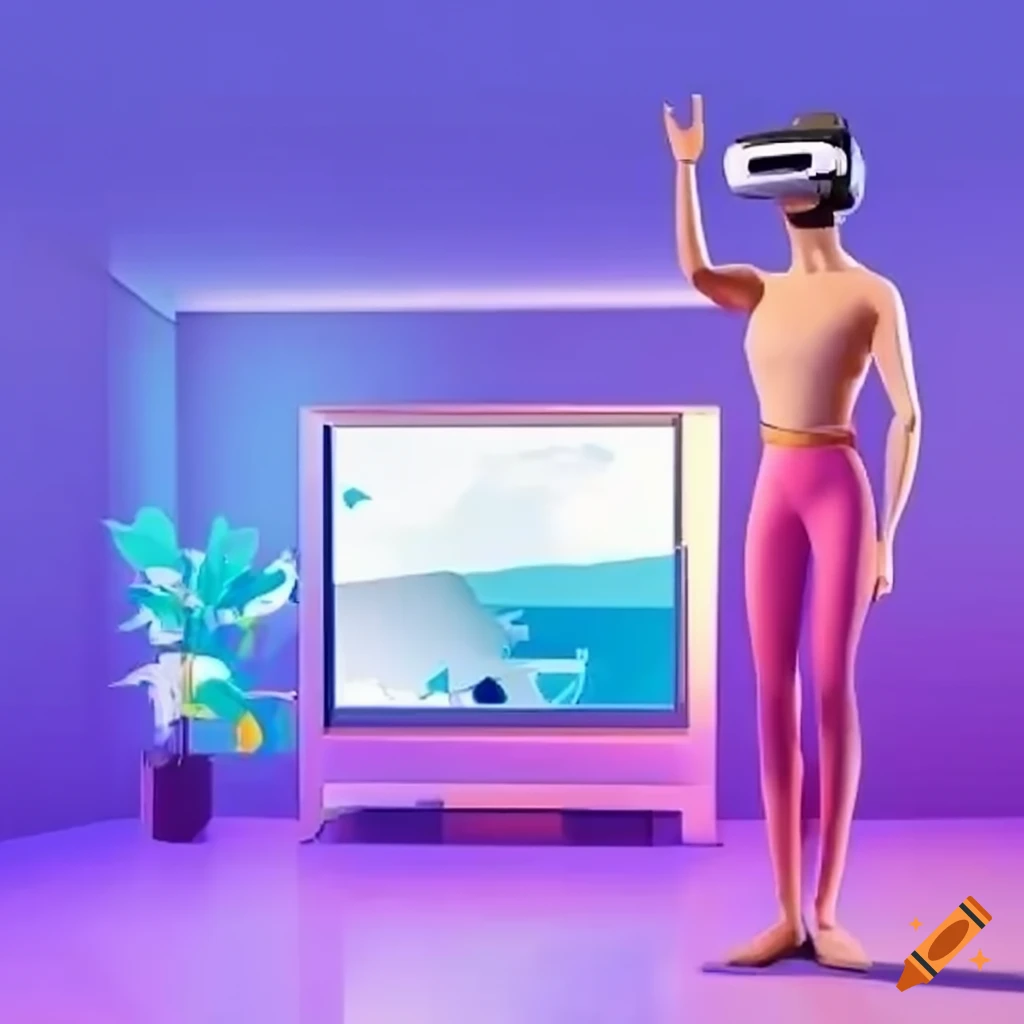 Person Using Virtual Reality Goggles To Design A Room On Craiyon