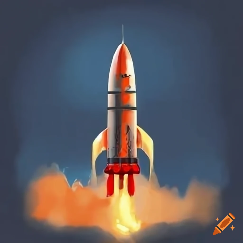 Rocket with letters "SLK" in the foreground