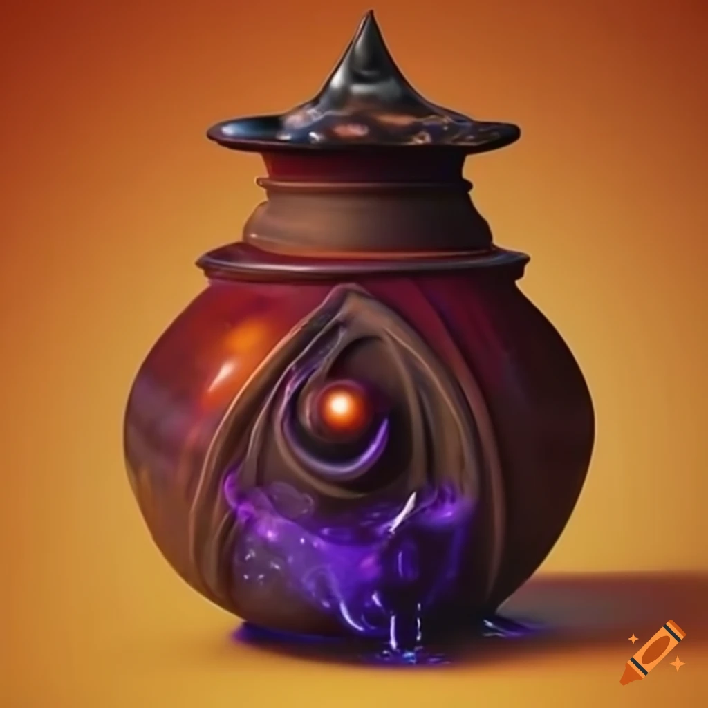 Magical liquid spread over a wide witch pot