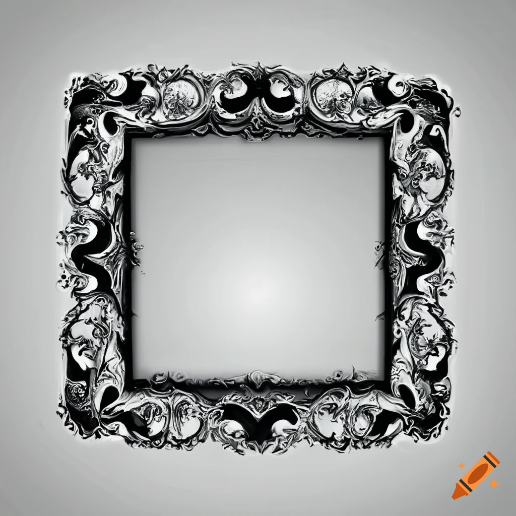 Square thin gothic frame on white background