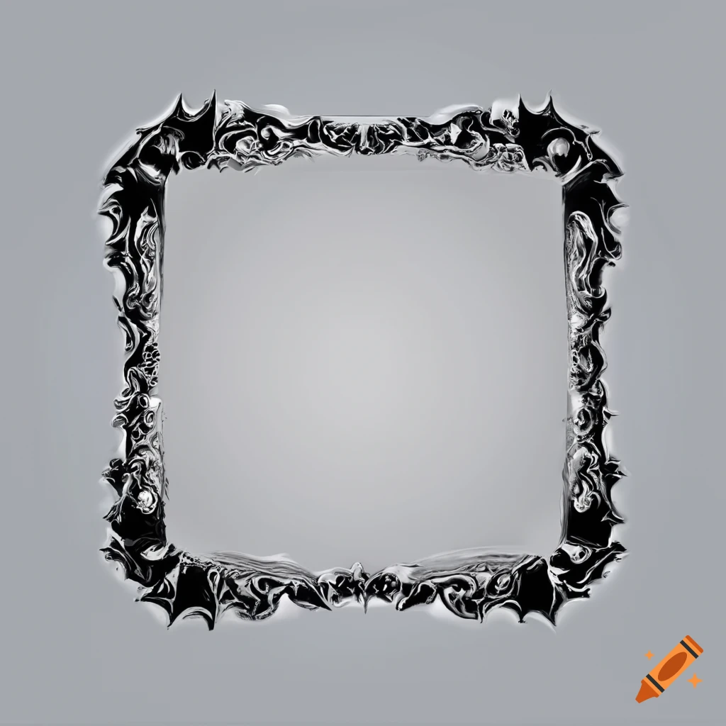 Square thin gothic frame on white background