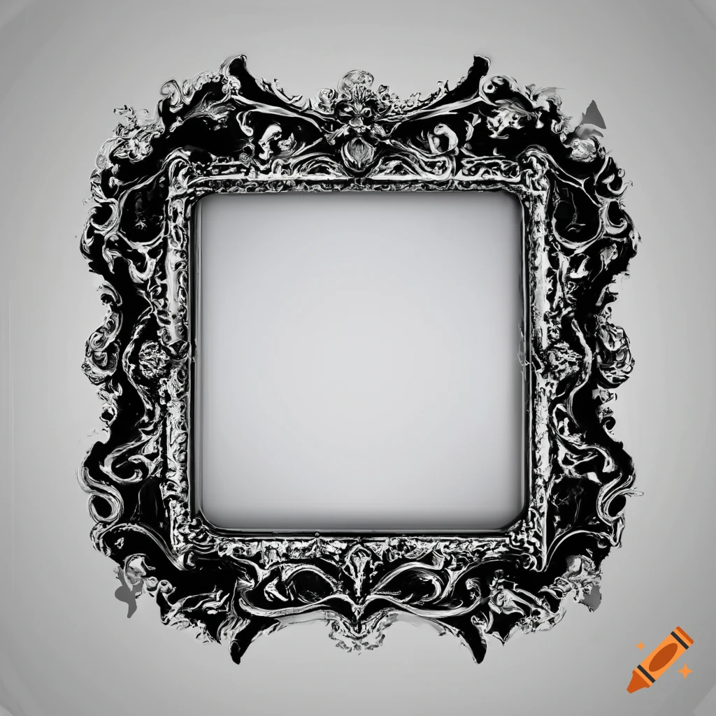 Square thin gothic frame on a white background