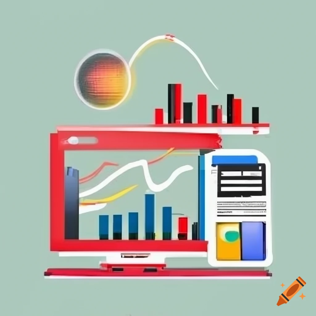 Abstract data visualization and analytics charts for dashboard landing ...