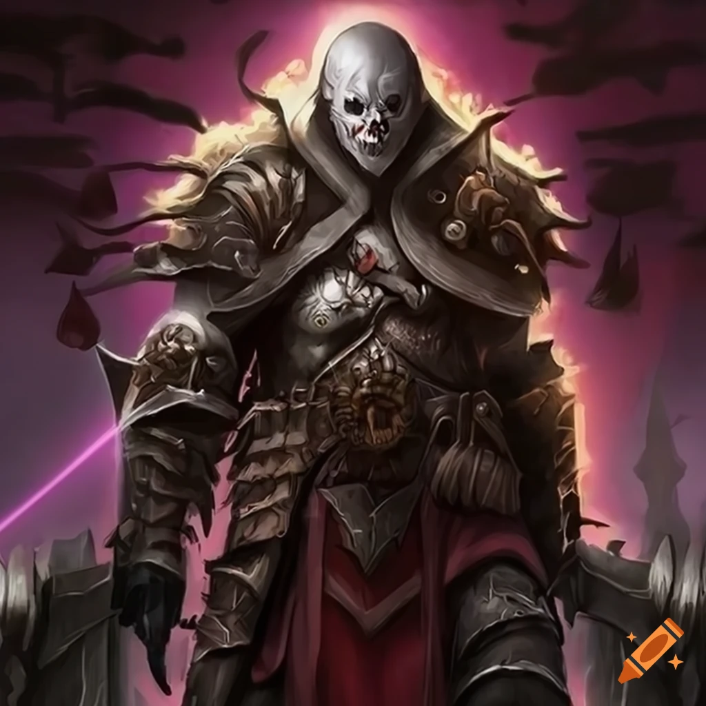 Fantasy world depicting war between necromancers and heroes on Craiyon