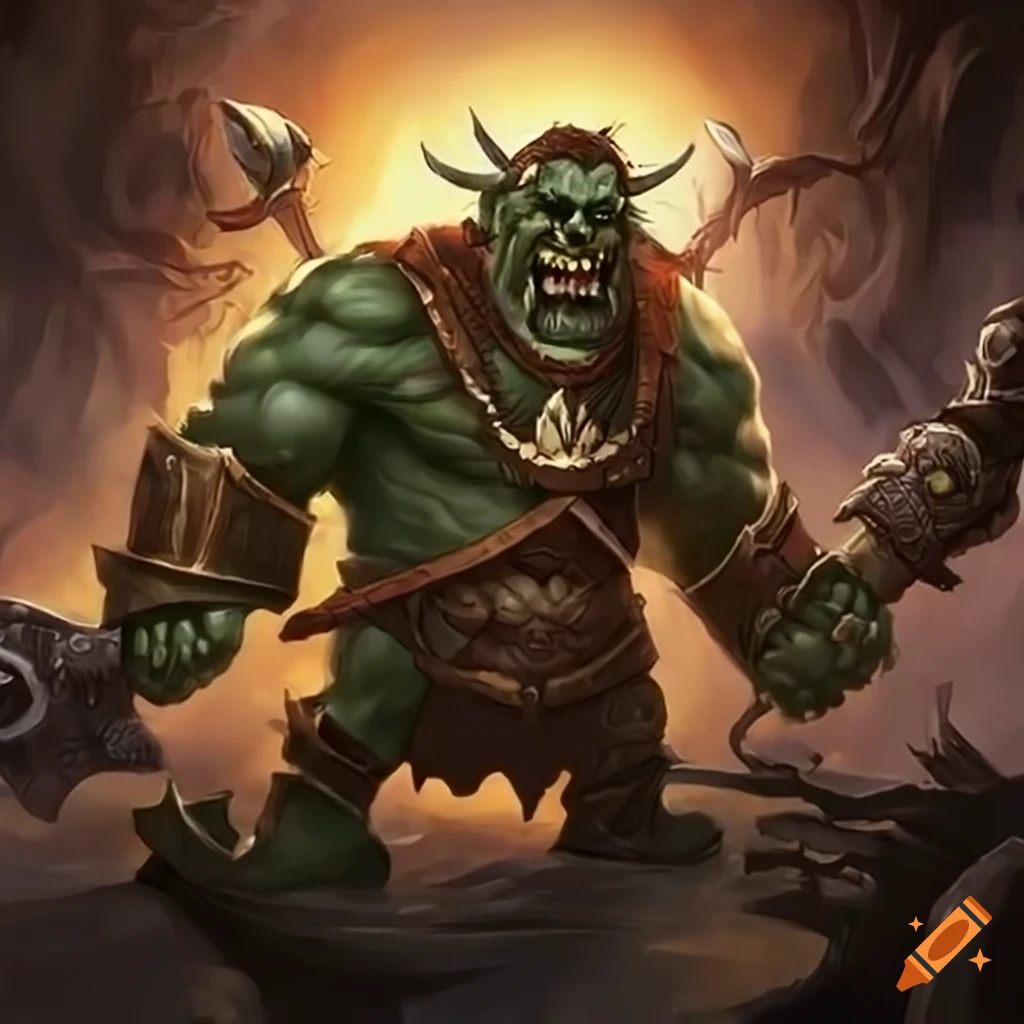 Orc heroes battling in a fantasy world