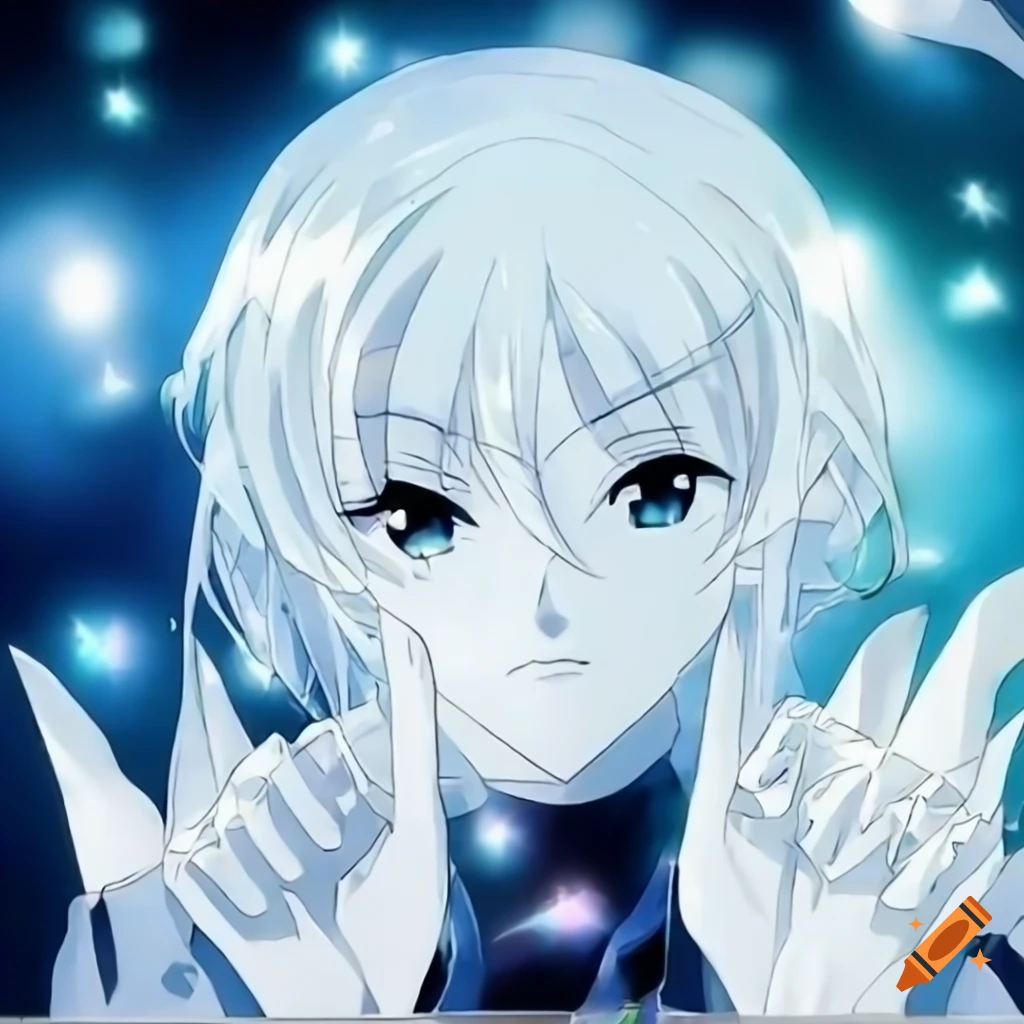 Shiny 3D white diamond anime wallpaper from the 2000s