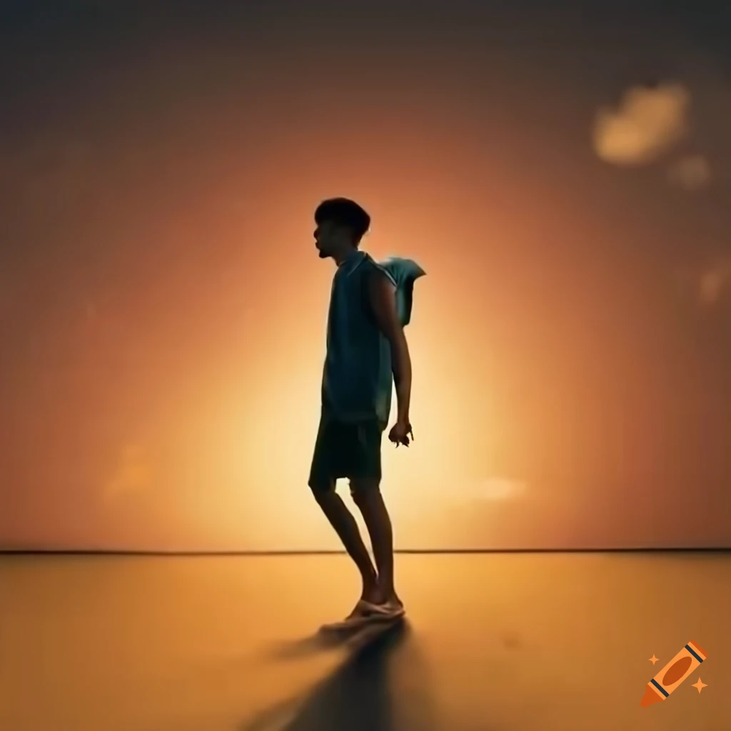 Southeast Asian man walking in hot weather