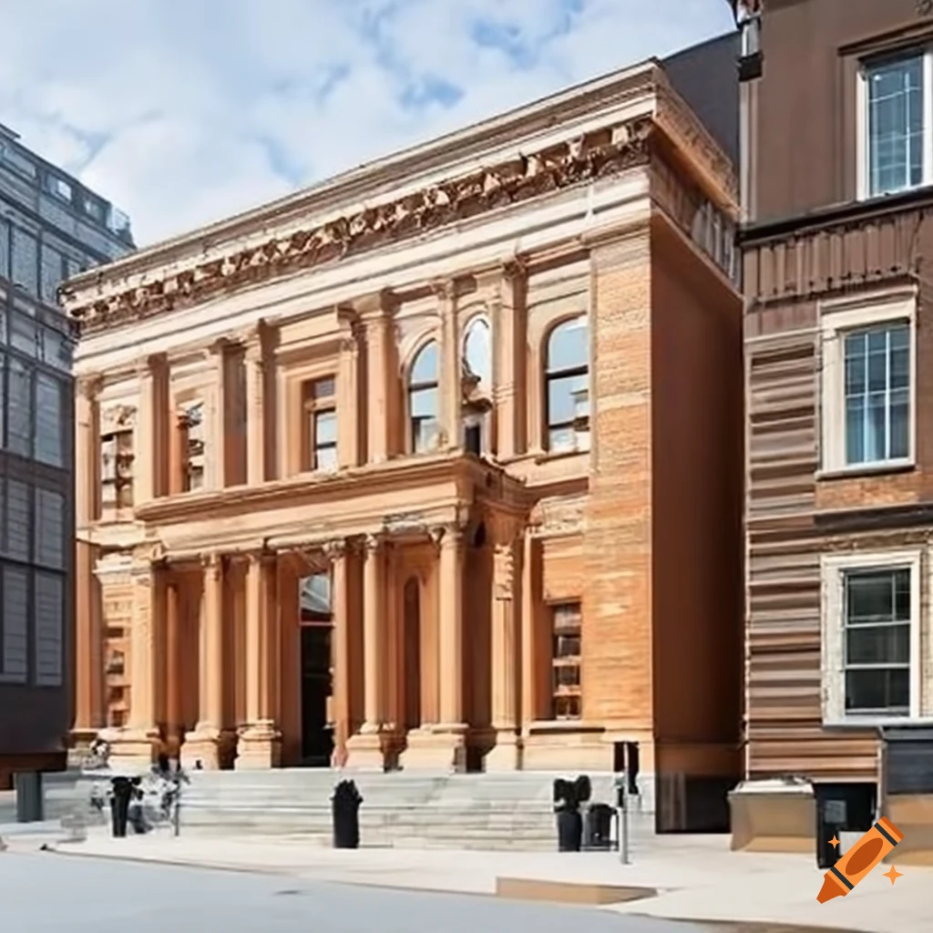 Exterior design-focused public library showcasing past and present styles