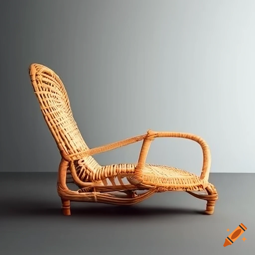 Japanese style rattan floor seating chair on Craiyon