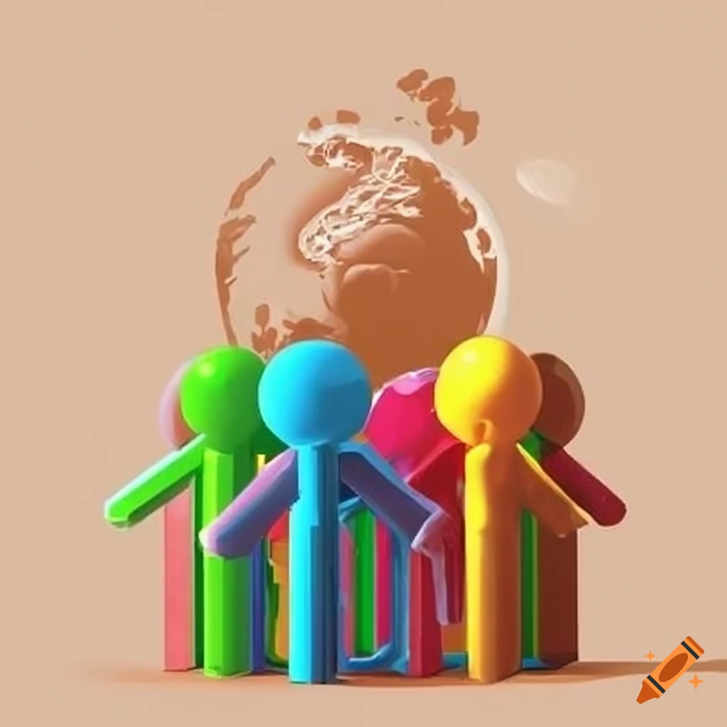 Disaster relief and community empowerment depiction