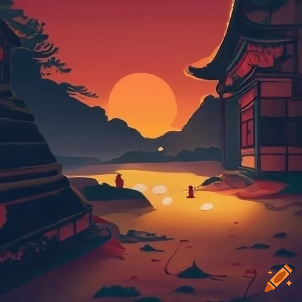 Japanese style landscape of Yi Peng festival