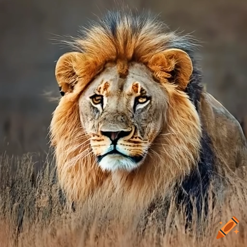 Lion in a National Geographic setting