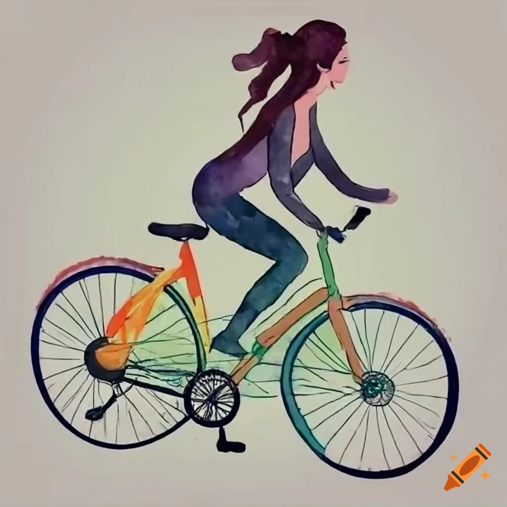 Woman riding a bike through a forest