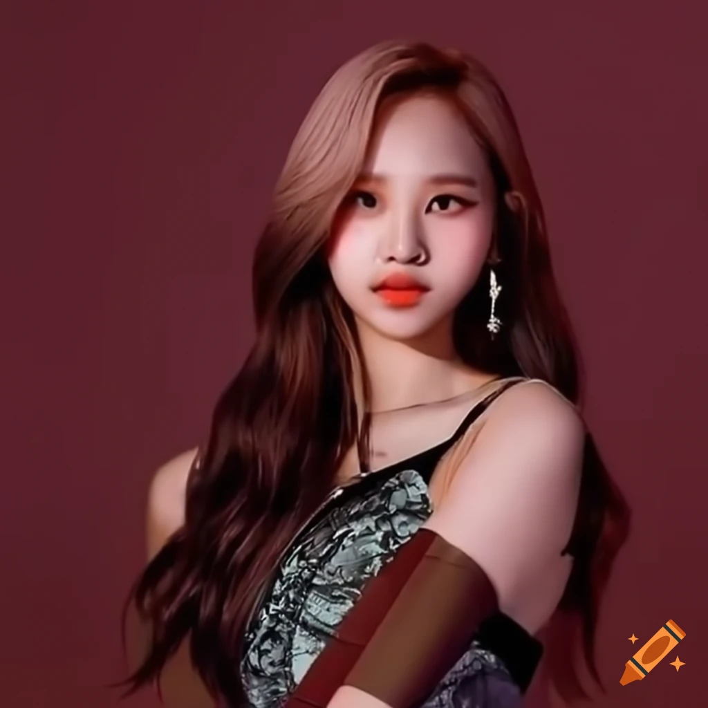 Twice Mina with reddish-brown hair