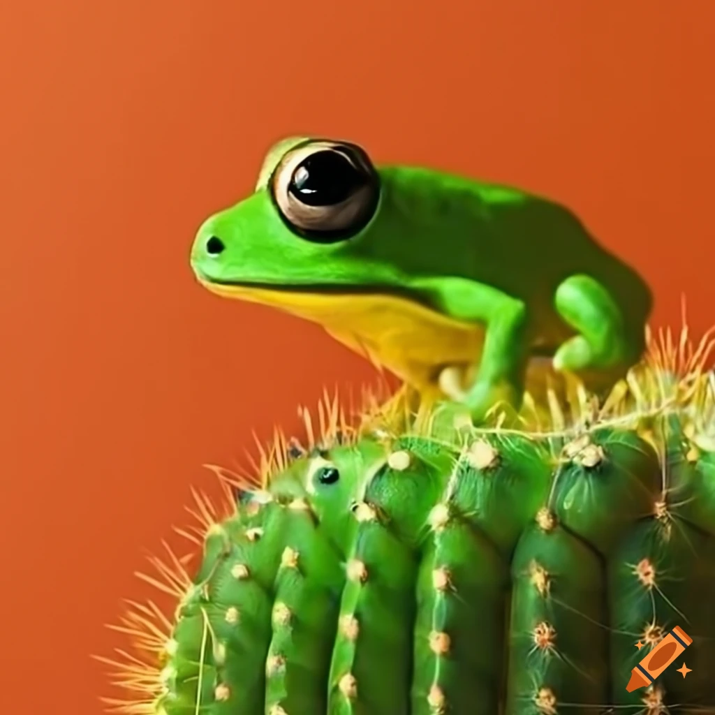 Colorful cactus frog