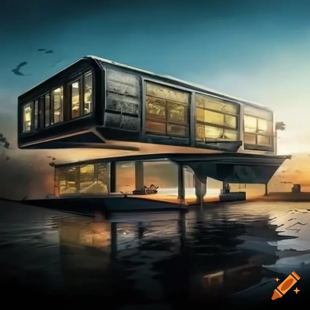 Modern futuristic solarpunk school design