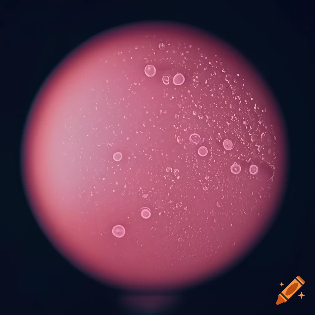 Circular profile picture filled with pastel pink bubbles