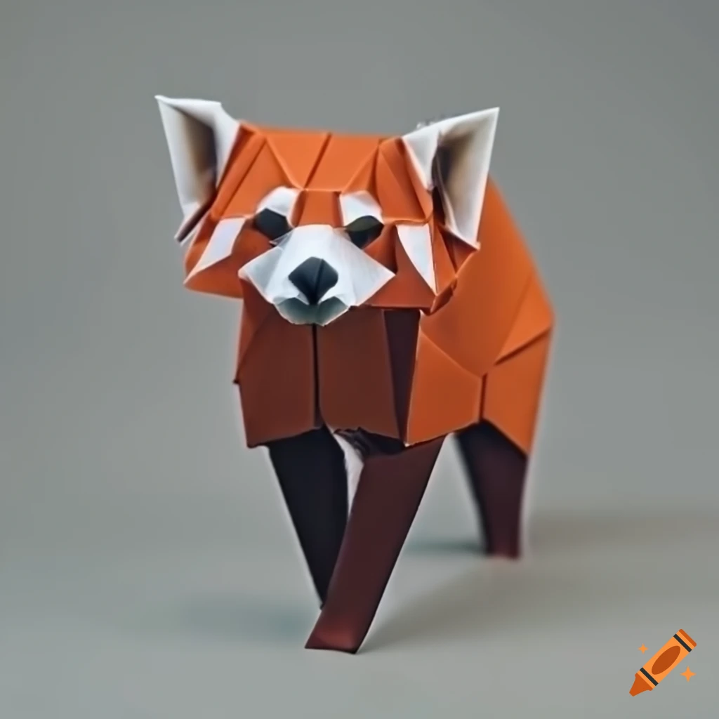 Origami red panda