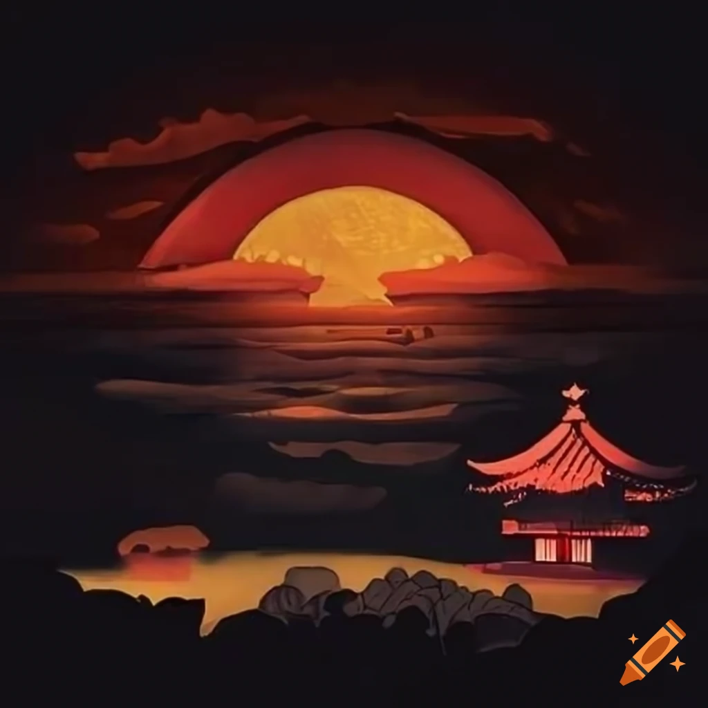 Japanese style landscape of Yi Peng festival