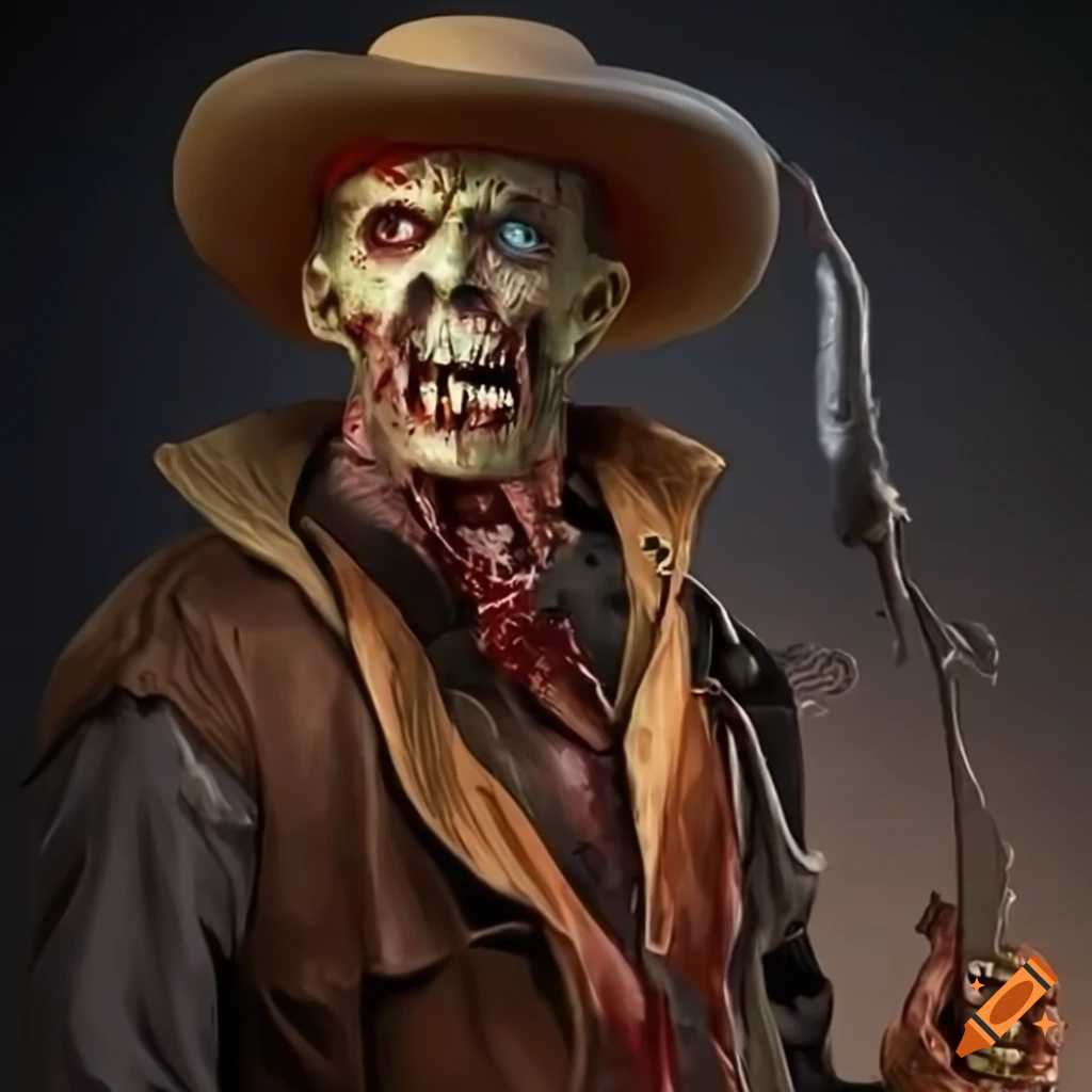 Realistic zombie cowboy