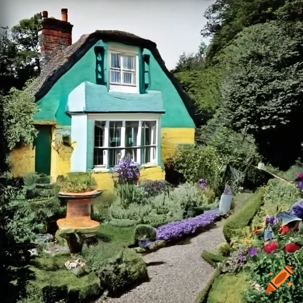 Garden of a cottage in Portmeirion village - The Prisoner TV series