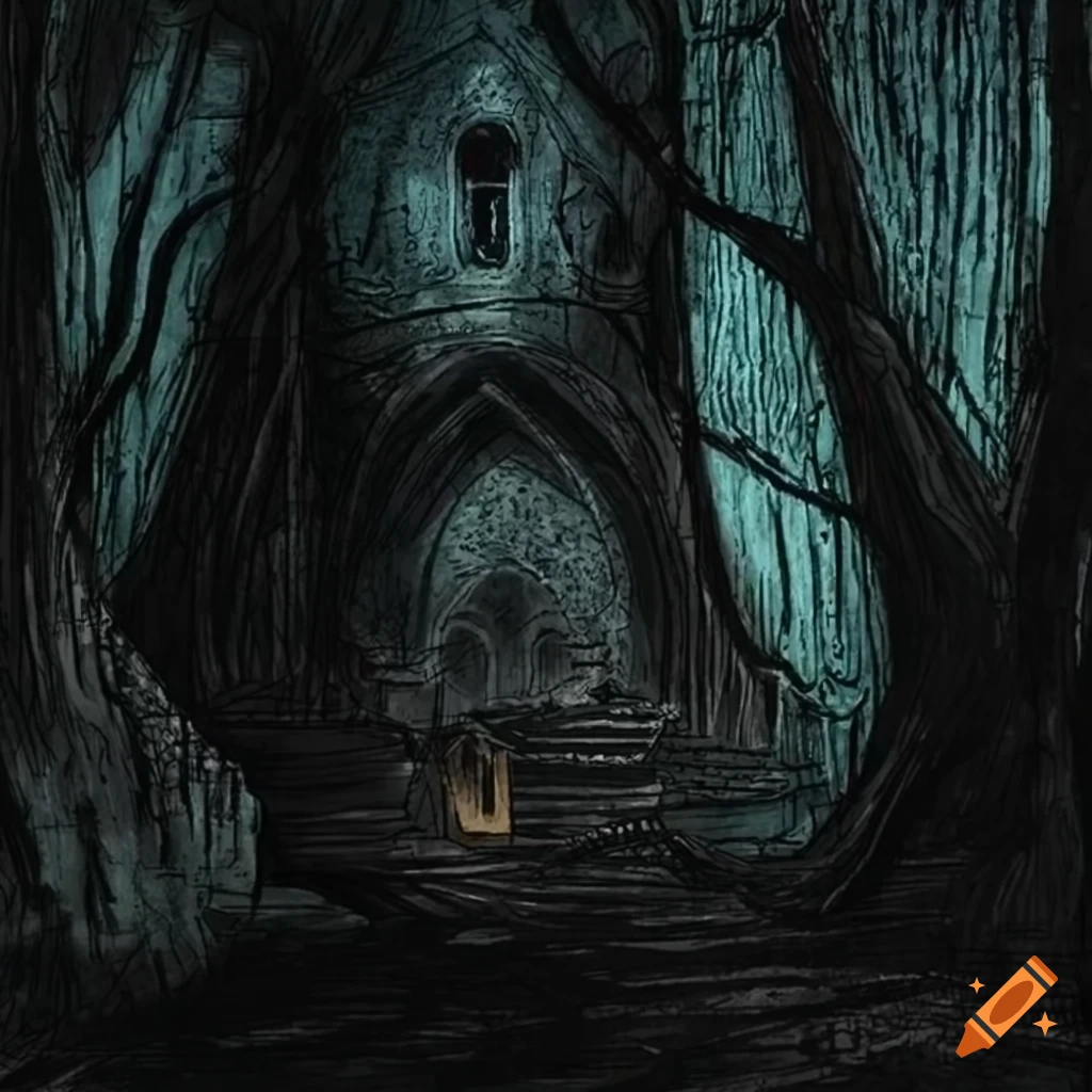 La malediction des ombres de l’abbaye in dnd universe on Craiyon