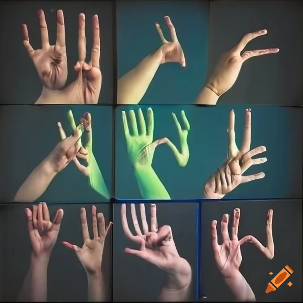 Detailed and colorful chart of the American Sign Language alphabet
