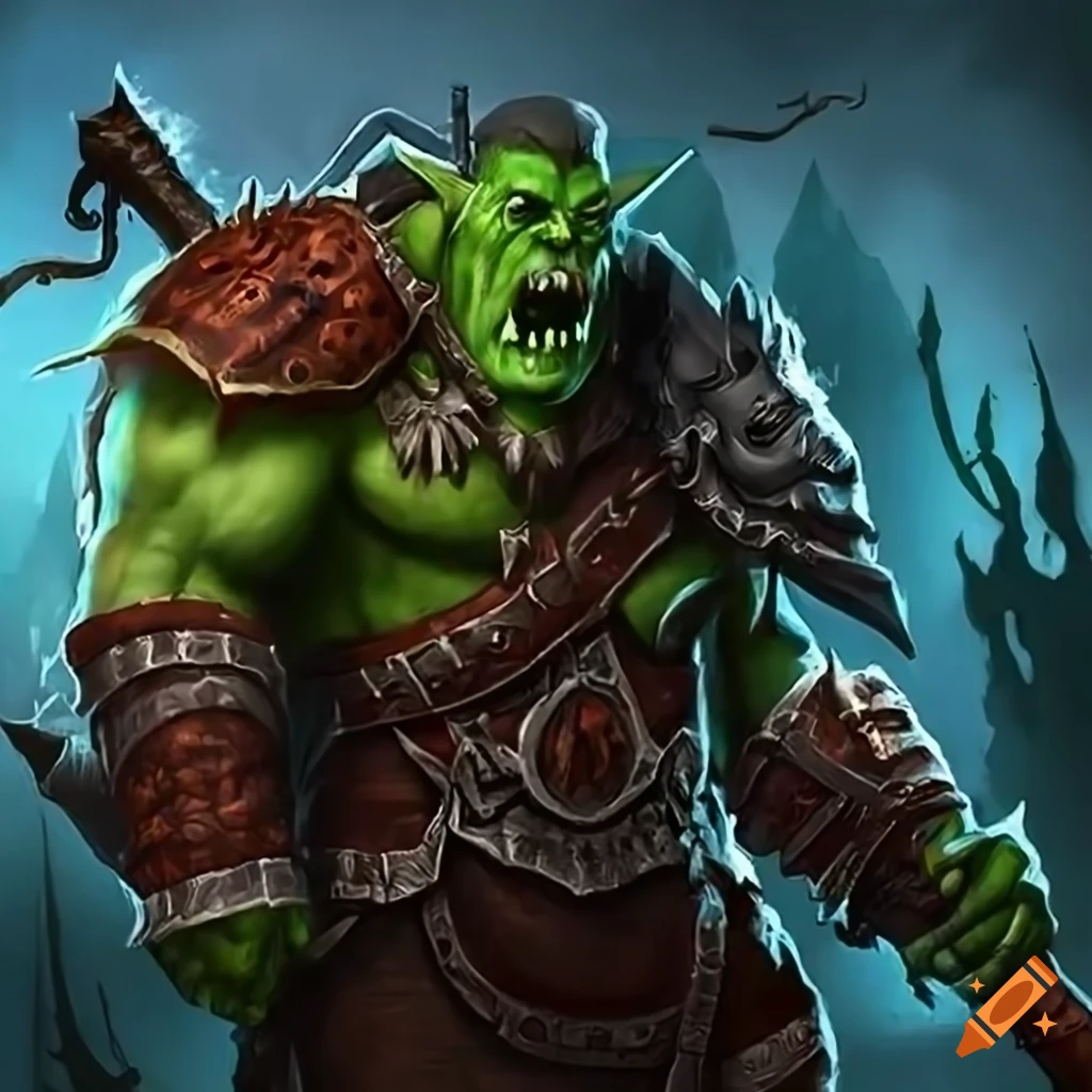 Battle of orc heroes in a fantasy world