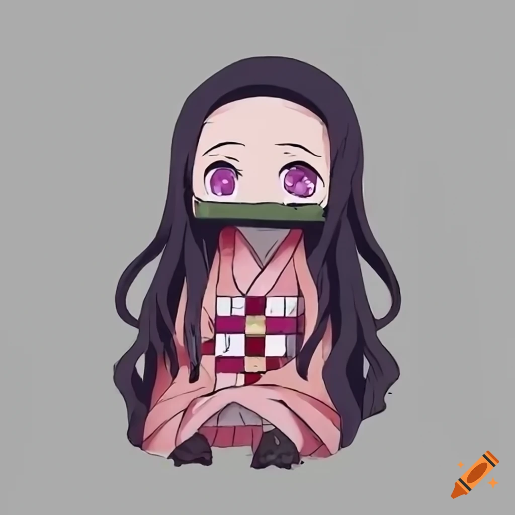 Chibi illustration of Demon Slayer Nezuko Kamado
