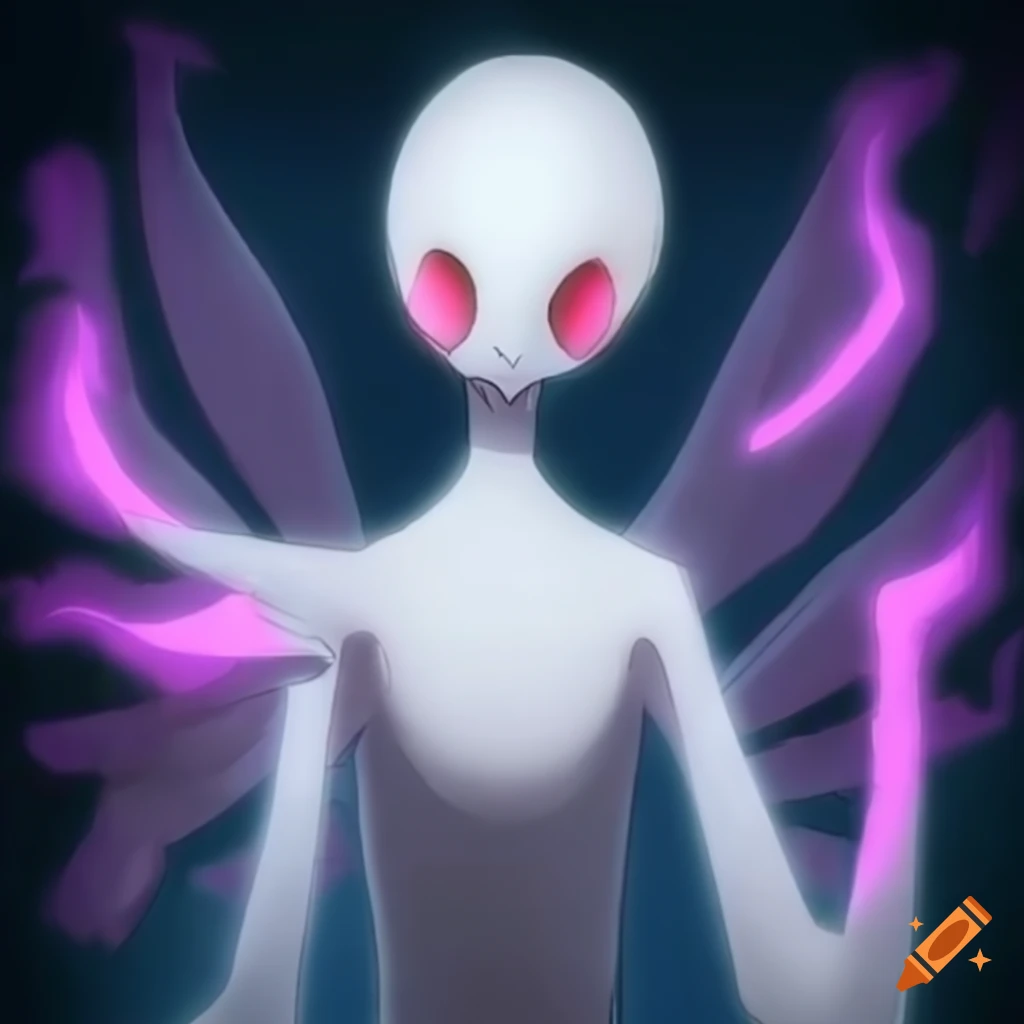 Chastifly Pokémon with slender humanoid form and silvery white feathers