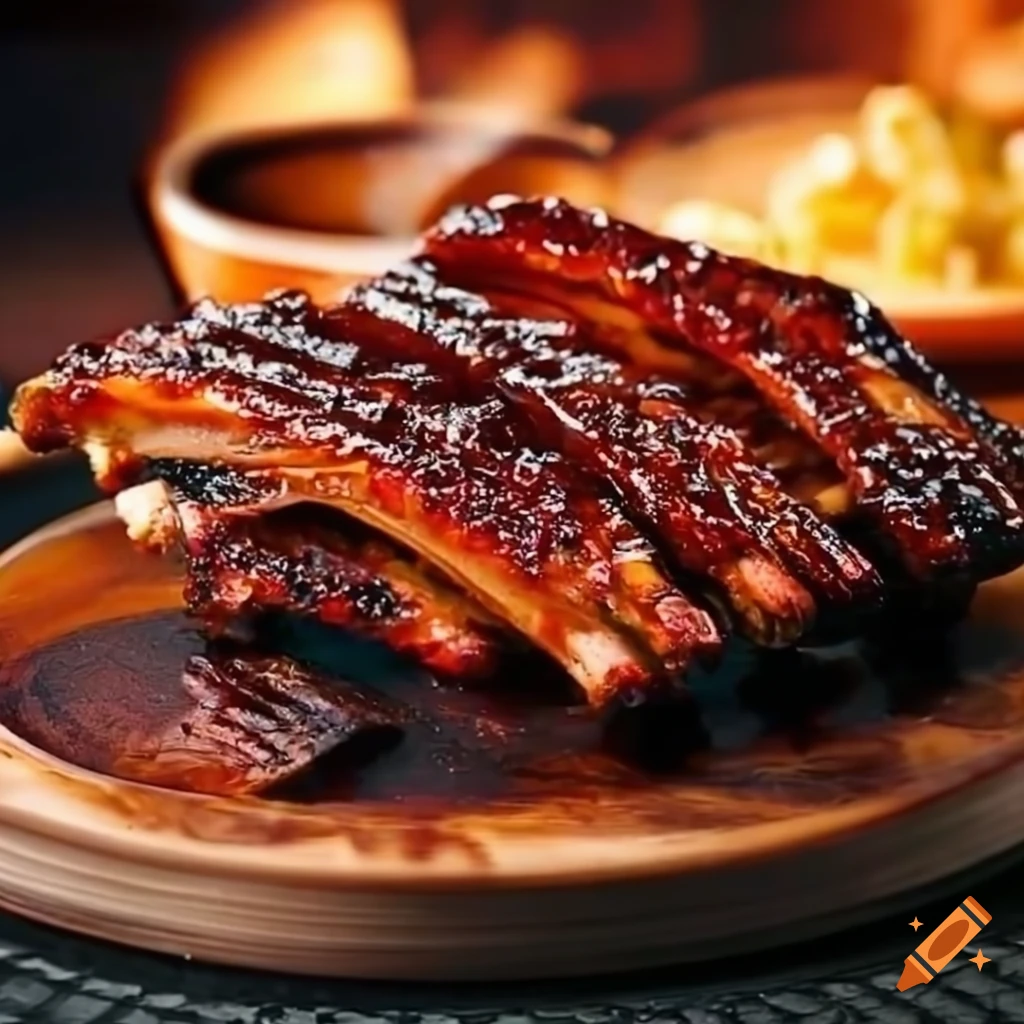 BBQ ribs served on a plate