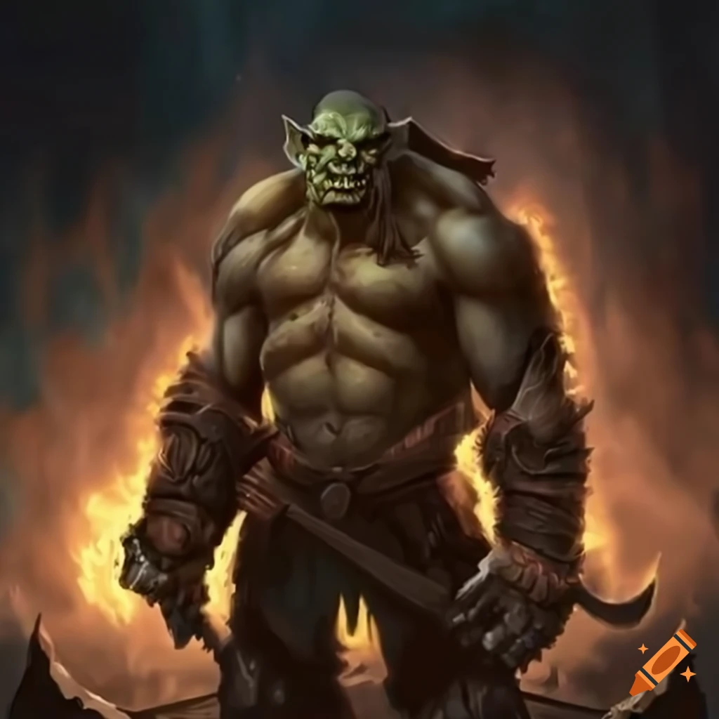 Orc heroes battling in a fantasy world
