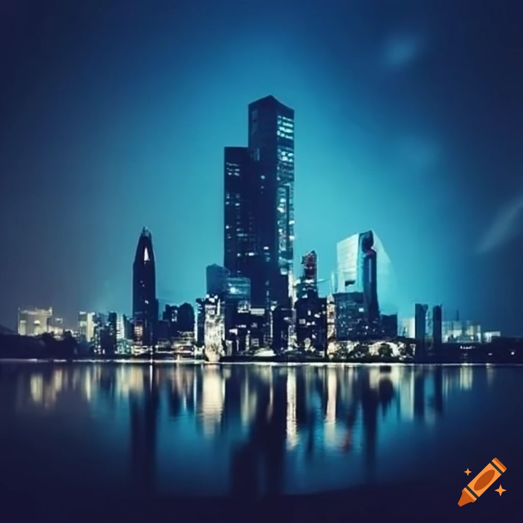 Modern cityscape with scattered rubbish