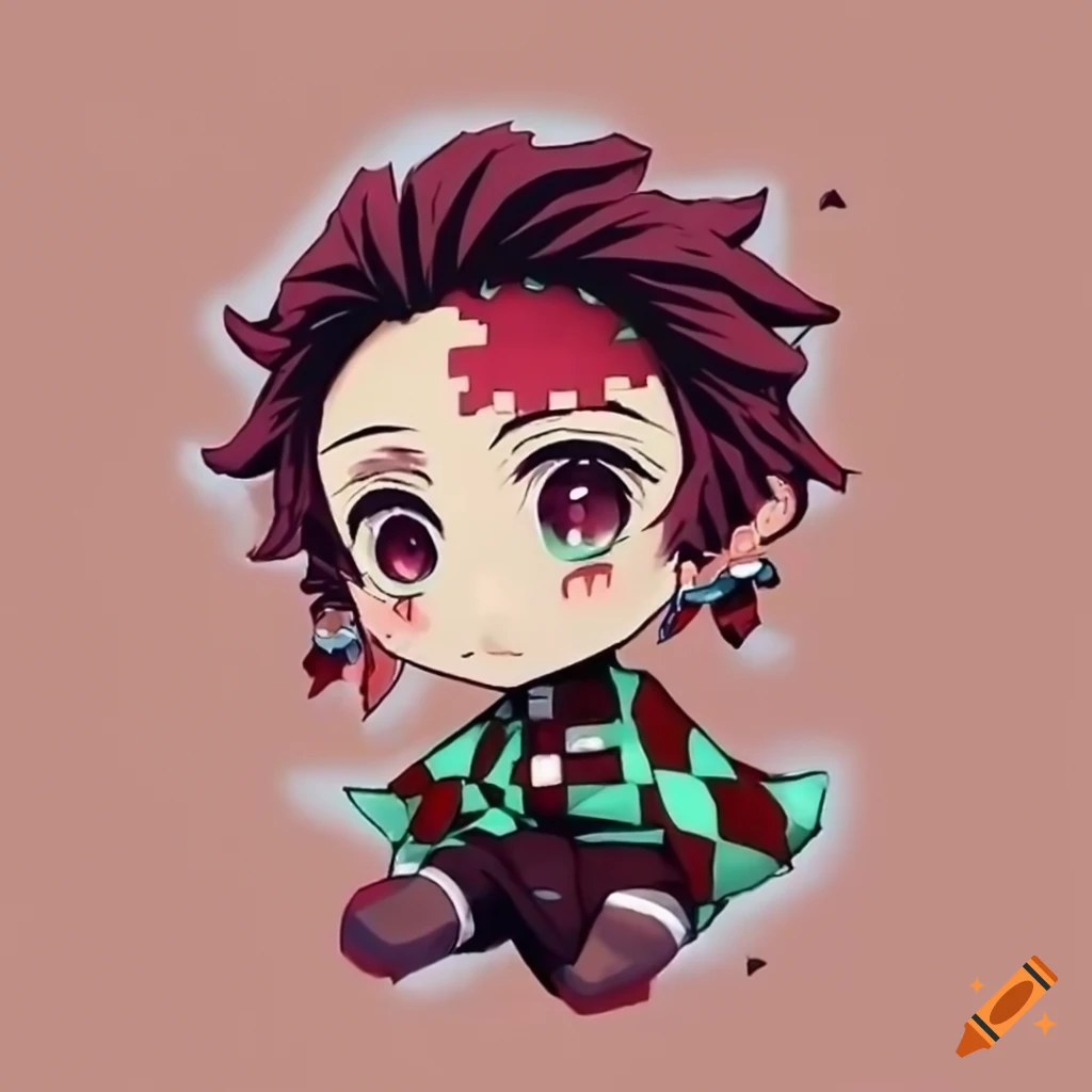 Chibi version of Demon Slayer Tanjiro Kamado character