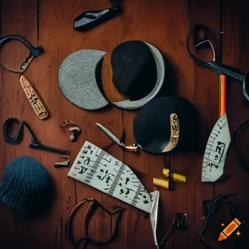 Meticulously organized hat-making tools in a workshop