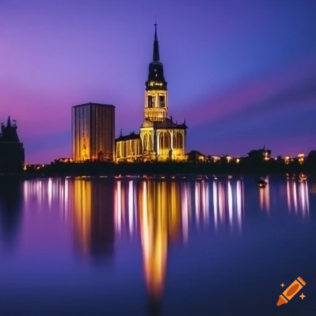 Capital city of Ucrónio with modern Estonian style