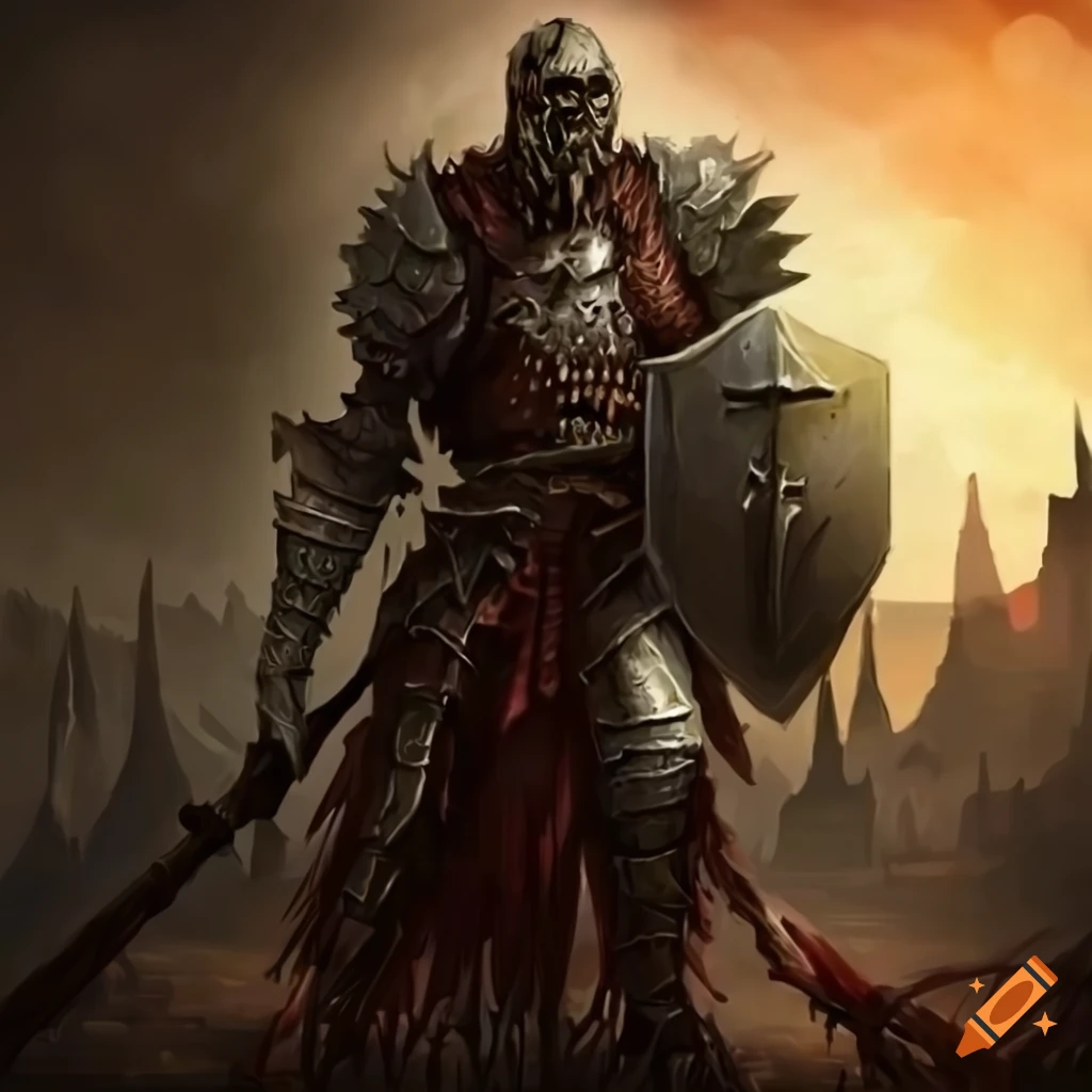 Fantasy world with a zombie knight