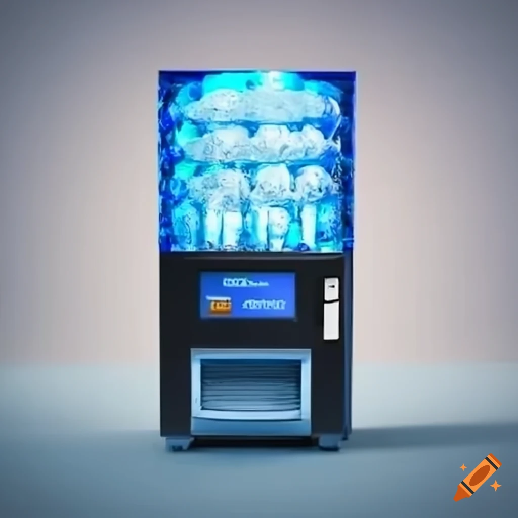 3D ice vending machine with water dispenser