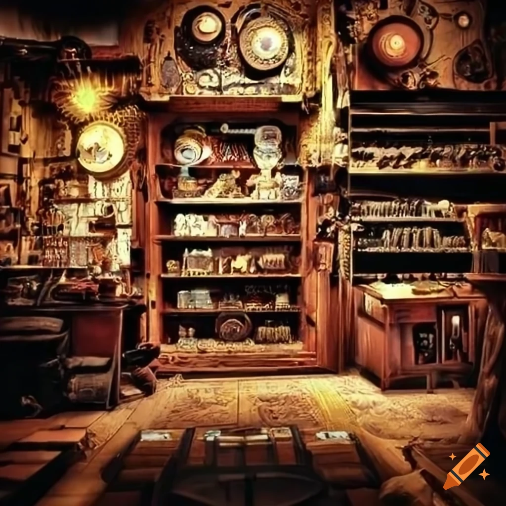 Interior of a steampunk store on Craiyon